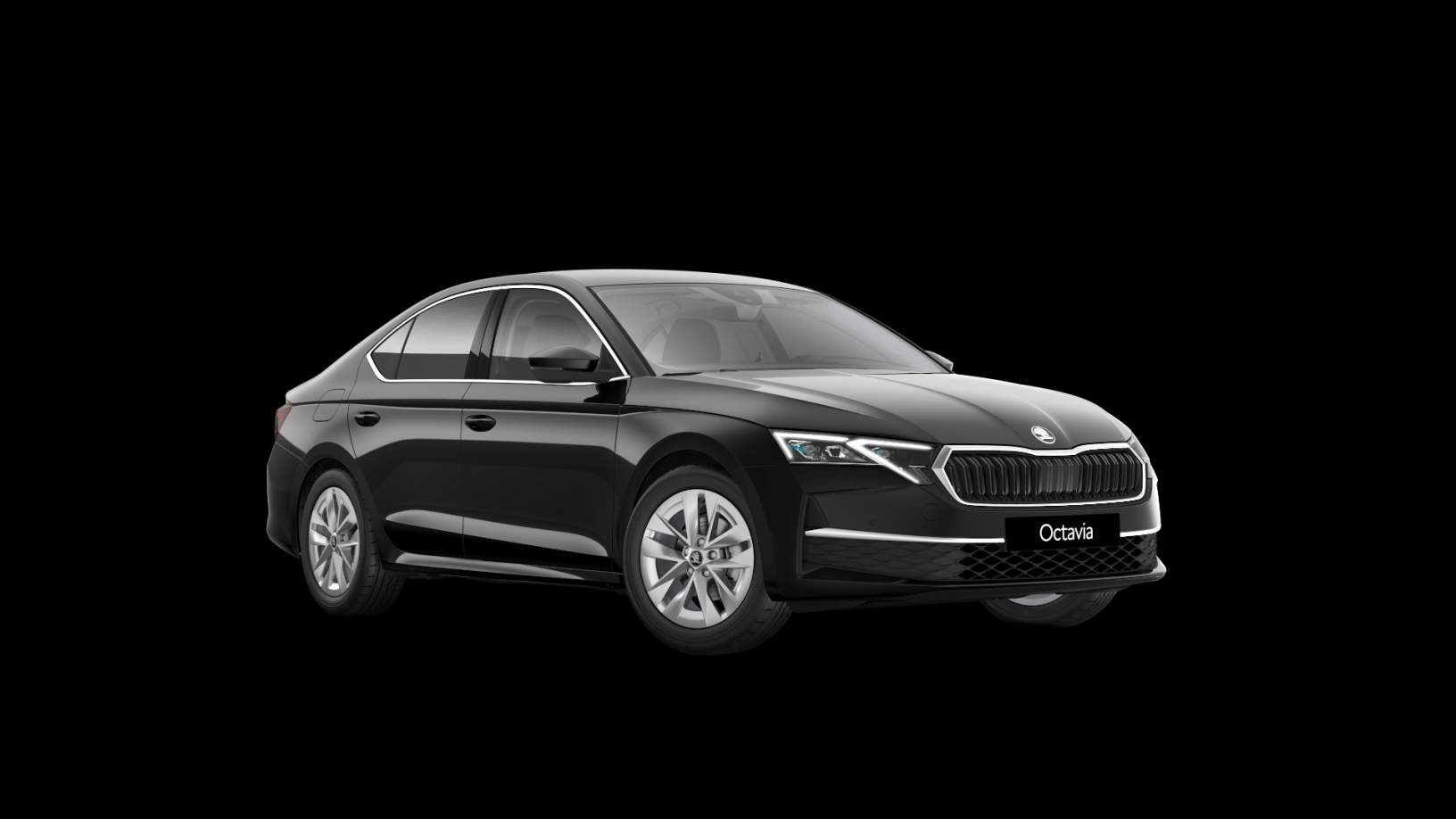 Czarna Škoda Octavia Drive Selection - wizualizacja z dokumentu ofertowego